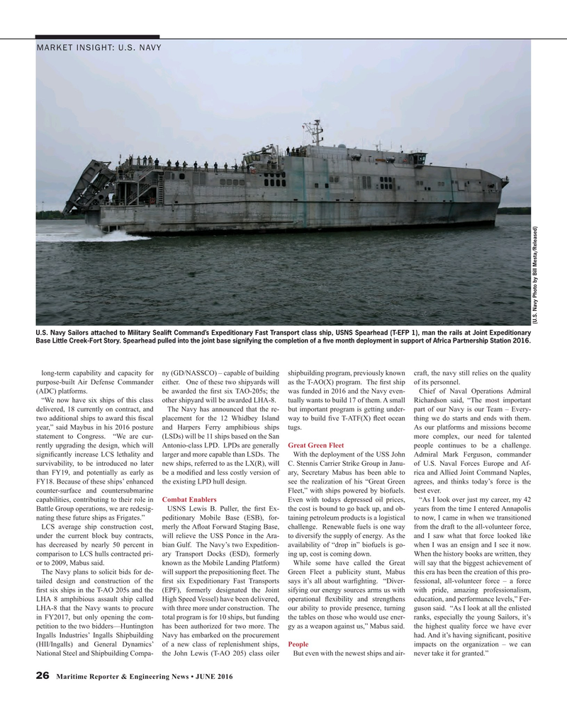 Maritime Reporter Magazine, page 26,  Jun 2016