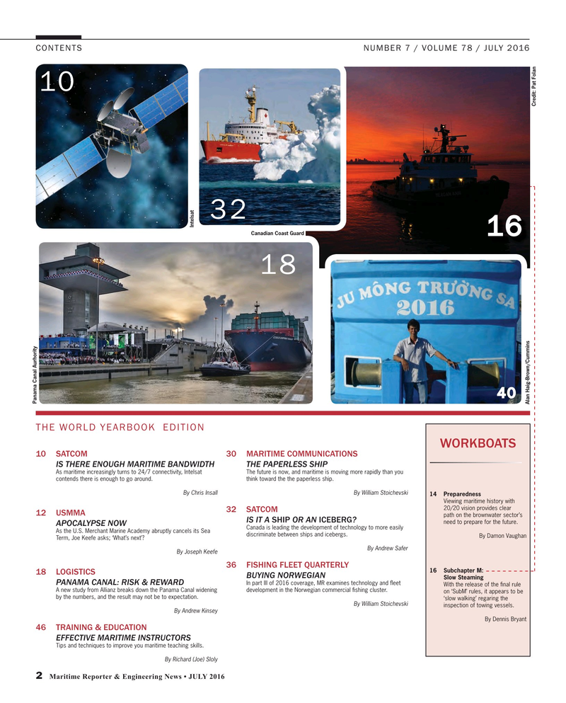 Maritime Reporter Magazine, page 2,  Jul 2016