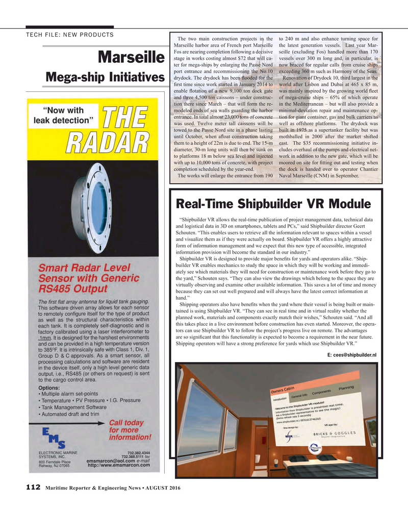 Maritime Reporter Magazine, page 112,  Aug 2016
