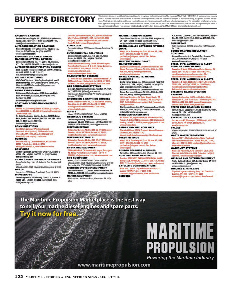 Maritime Reporter Magazine, page 122,  Aug 2016