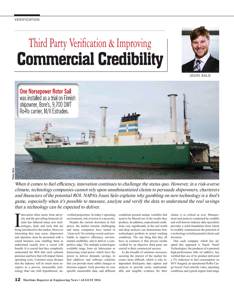 Maritime Reporter Magazine, page 12,  Aug 2016