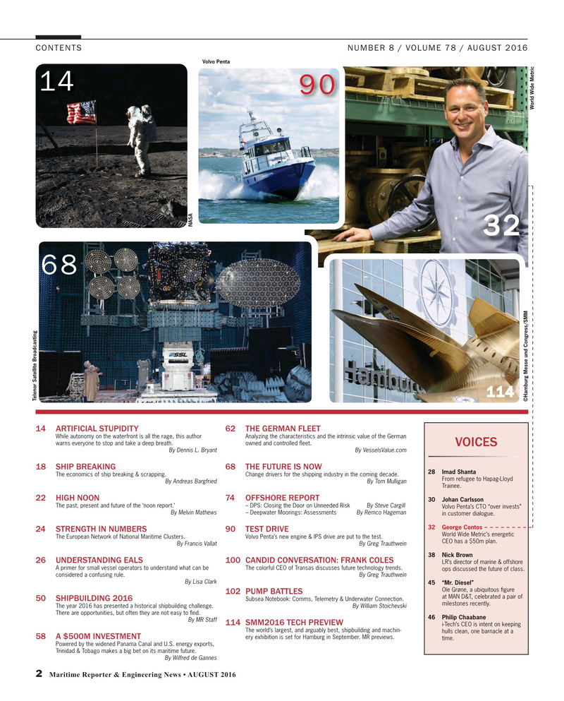 Maritime Reporter Magazine, page 2,  Aug 2016