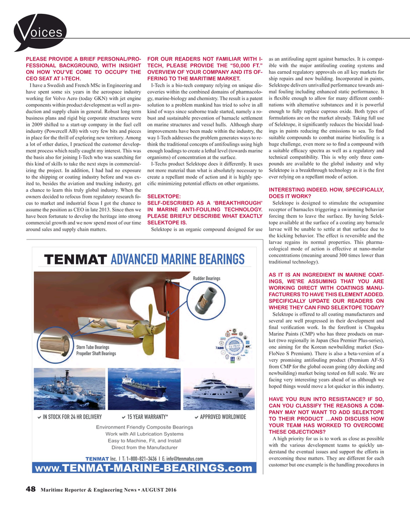 Maritime Reporter Magazine, page 48,  Aug 2016