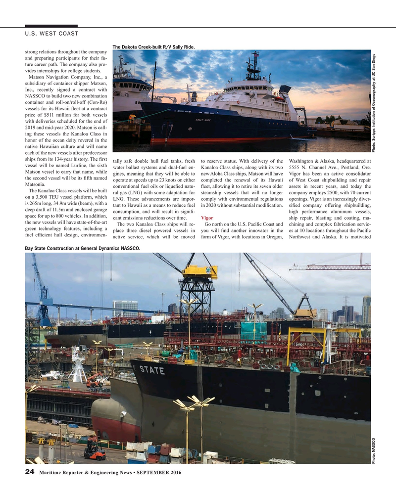 Maritime Reporter Magazine, page 24,  Sep 2016