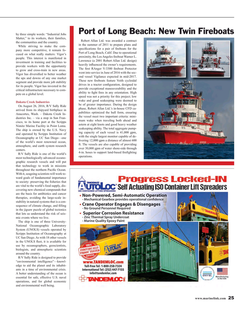 Maritime Reporter Magazine, page 25,  Sep 2016
