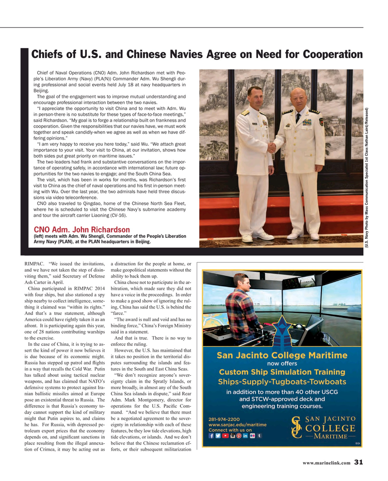 Maritime Reporter Magazine, page 31,  Sep 2016