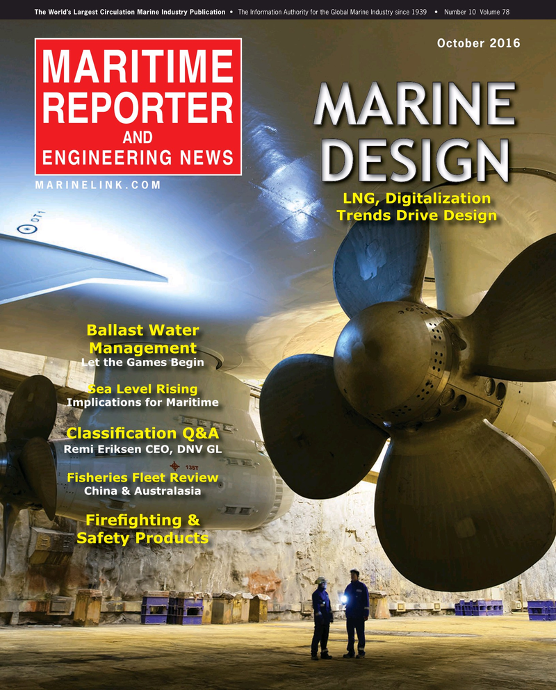 Maritime Reporter Magazine Cover Oct 2016 - Marine Design Annual