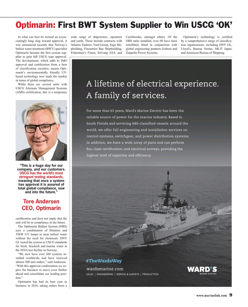 Maritime Reporter Magazine, page 9,  Dec 2016