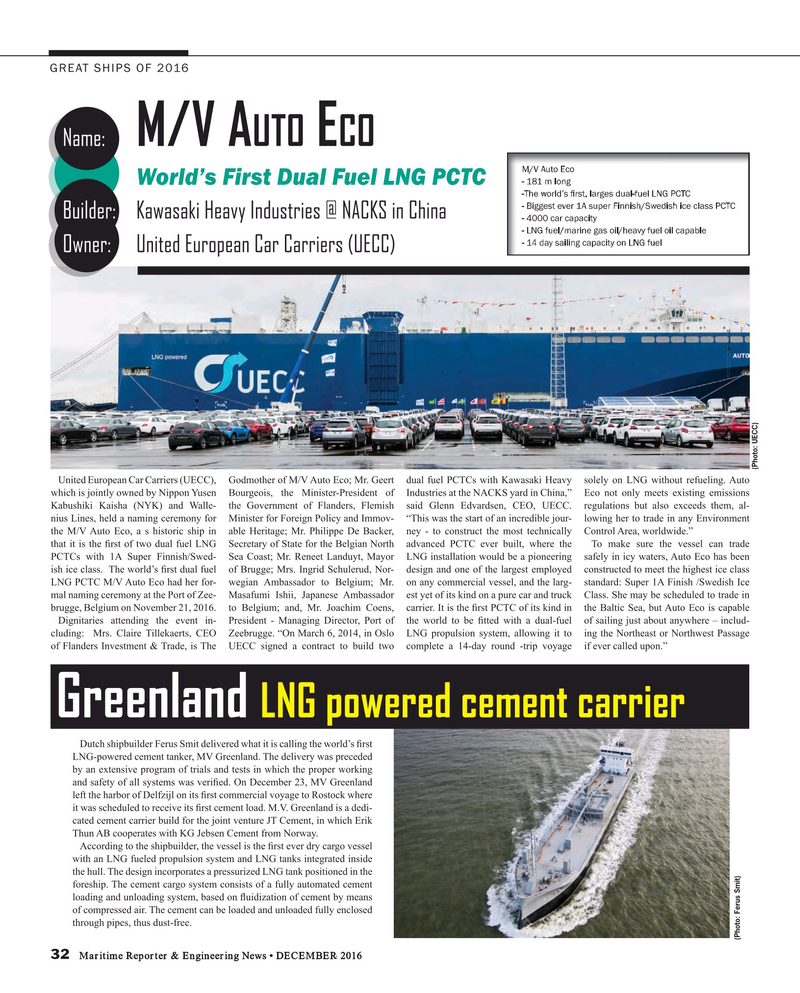 Maritime Reporter Magazine, page 32,  Dec 2016