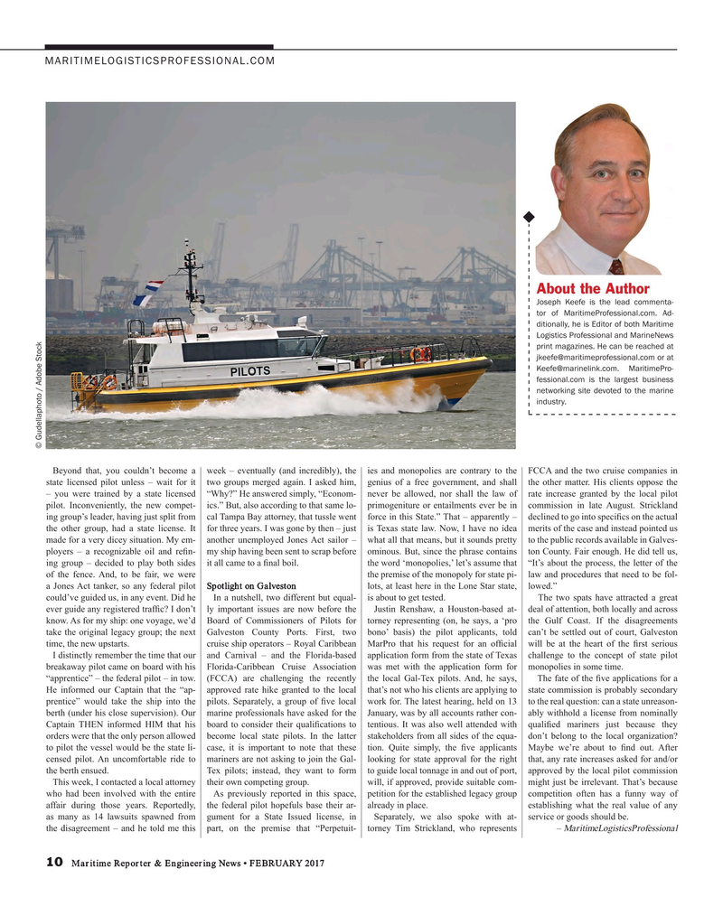 Maritime Reporter Magazine, page 10,  Feb 2017