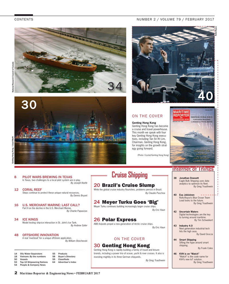 Maritime Reporter Magazine, page 2,  Feb 2017