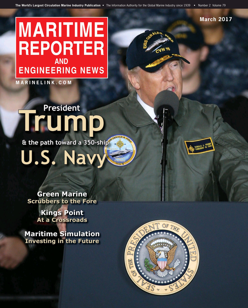 Maritime Reporter Magazine Cover Mar 2017 - U.S. Navy Quarterly & Maritime Simulation Technologies
