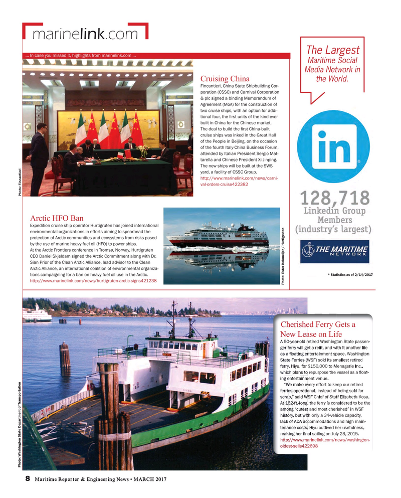 Maritime Reporter Magazine, page 8,  Mar 2017