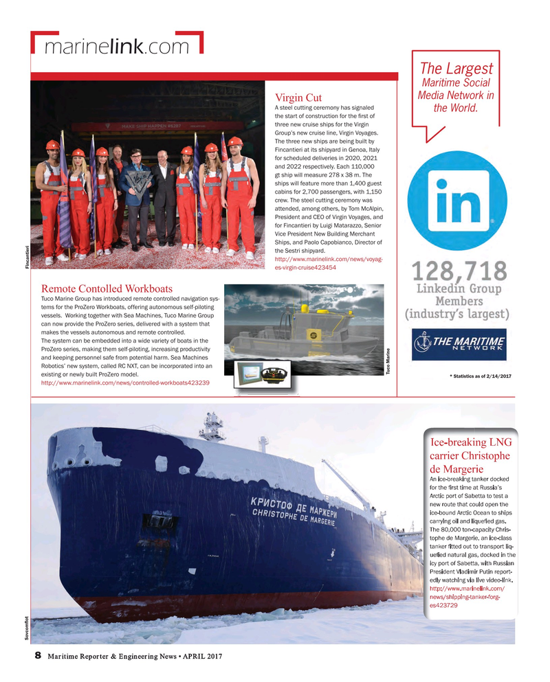 Maritime Reporter Magazine, page 8,  Apr 2017