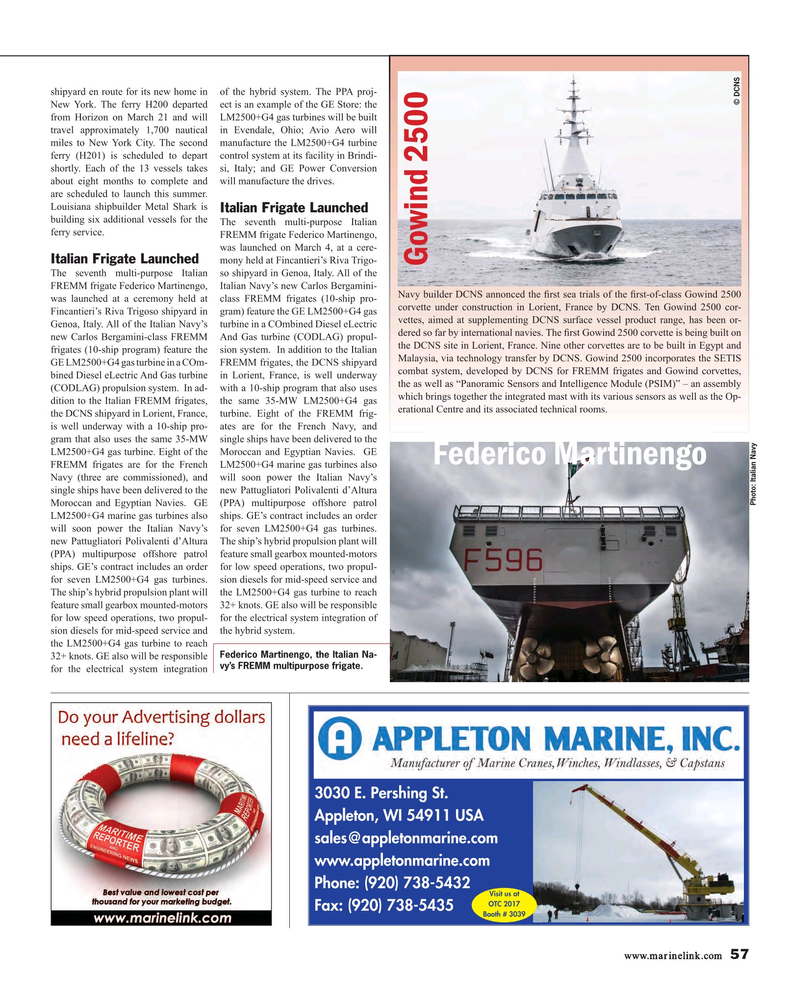 Maritime Reporter Magazine, page 57,  Apr 2017