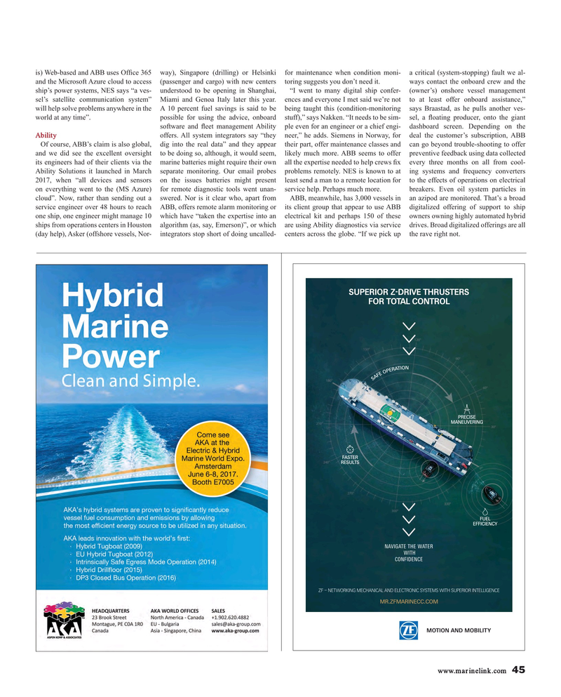 Maritime Reporter Magazine, page 45,  May 2017
