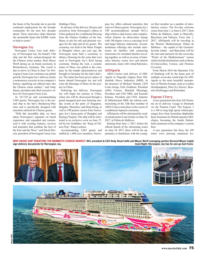 Maritime Reporter Magazine, page 75,  May 2017