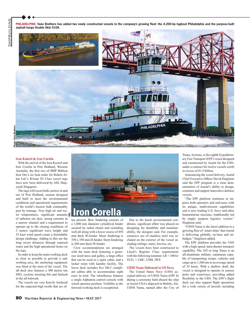 Maritime Reporter Magazine, page 80,  May 2017