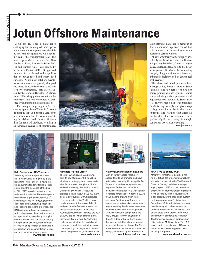 Maritime Reporter Magazine, page 84,  May 2017