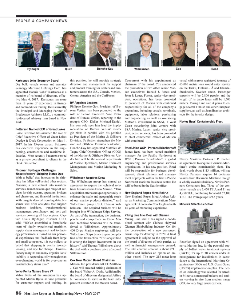 Maritime Reporter Magazine, page 86,  May 2017