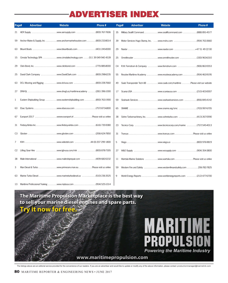 Maritime Reporter Magazine, page 80,  Jun 2017