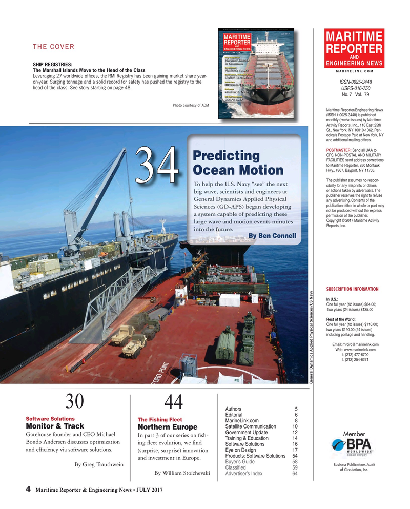 Maritime Reporter Magazine, page 4,  Jul 2017