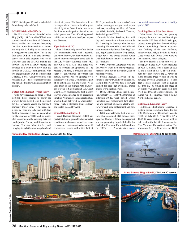 Maritime Reporter Magazine, page 78,  Aug 2017