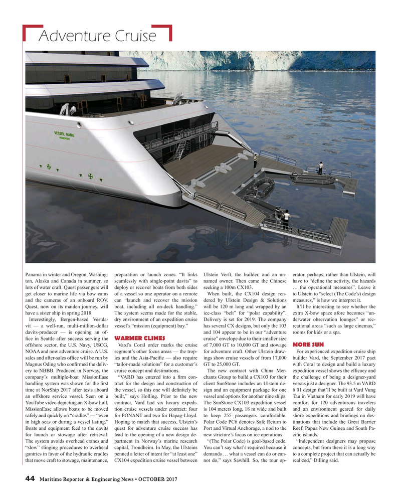 Maritime Reporter Magazine, page 44,  Oct 2017