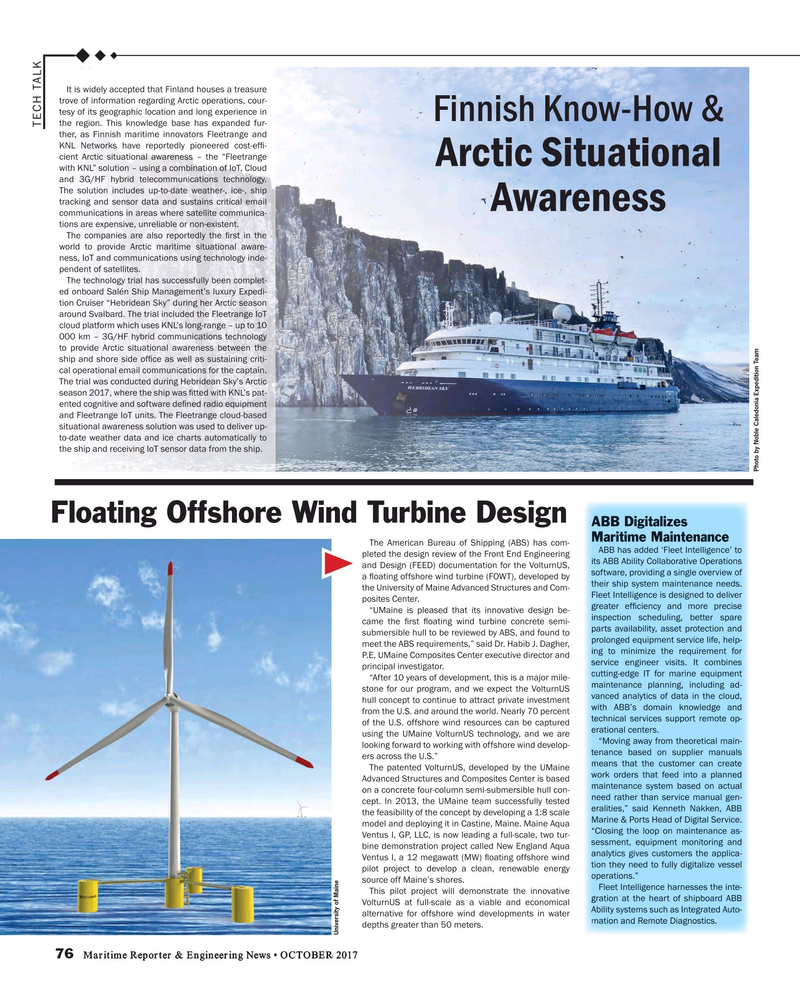 Maritime Reporter Magazine, page 76,  Oct 2017