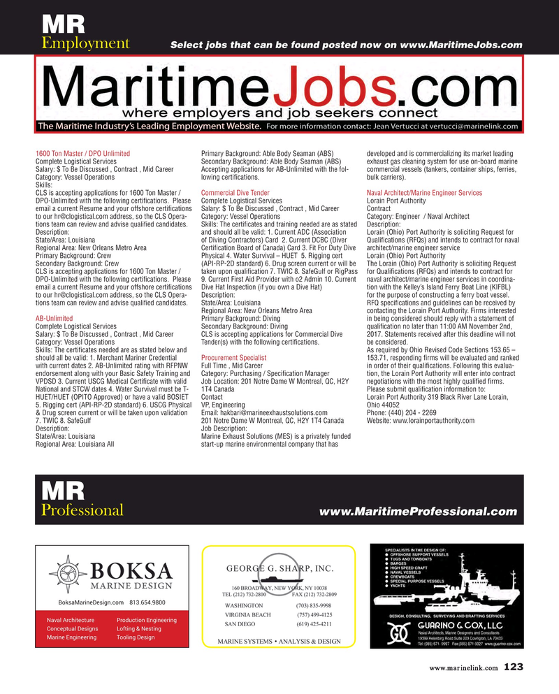 Maritime Reporter Magazine, page 123,  Nov 2017