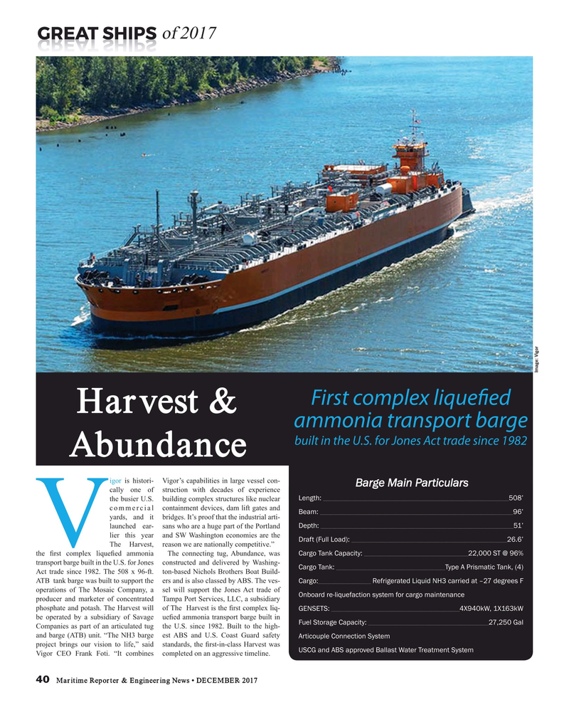 Maritime Reporter Magazine, page 40,  Dec 2017