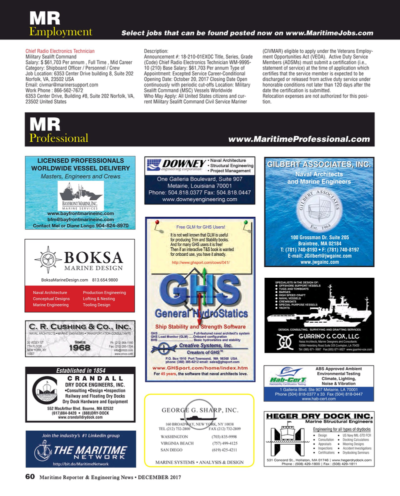 Maritime Reporter Magazine, page 60,  Dec 2017