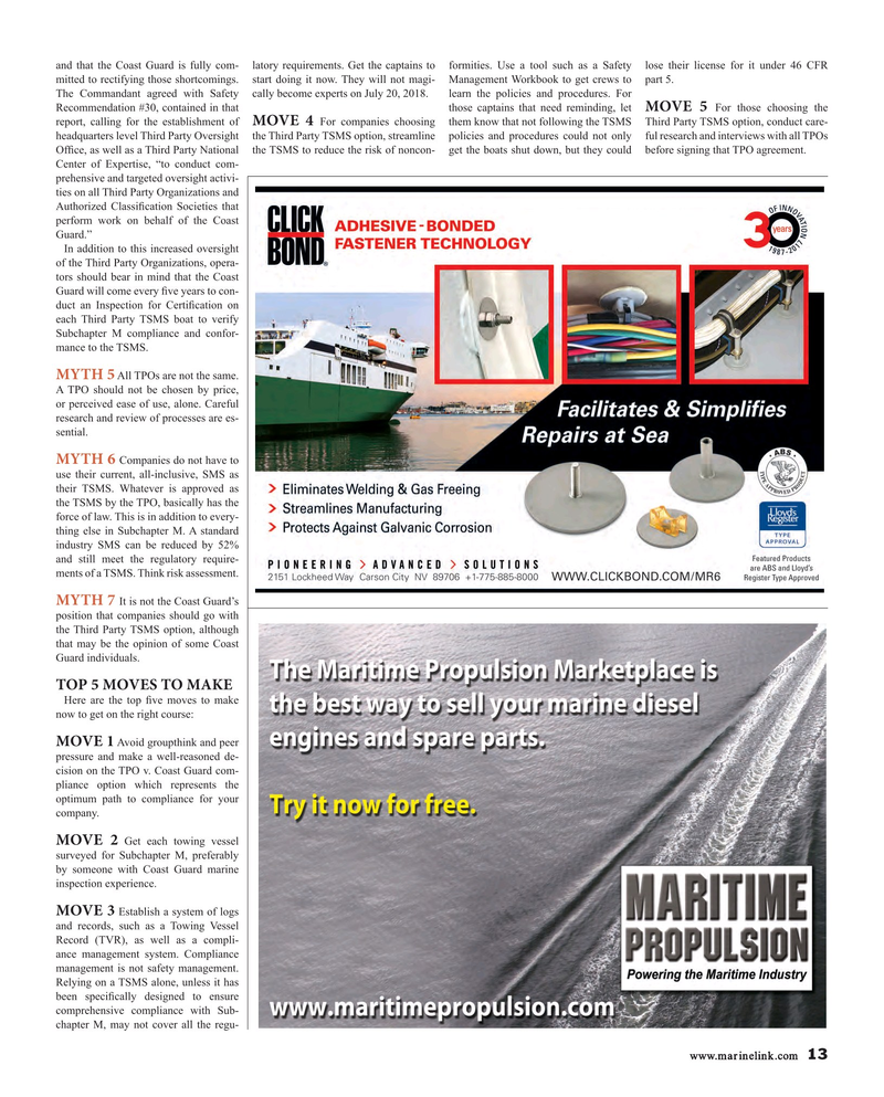 Maritime Reporter Magazine, page 13,  Jan 2018