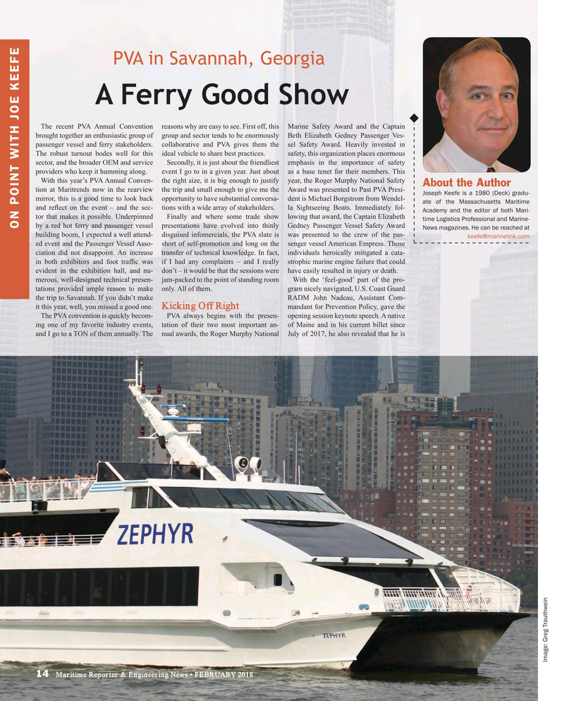 Maritime Reporter Magazine, page 14,  Feb 2018