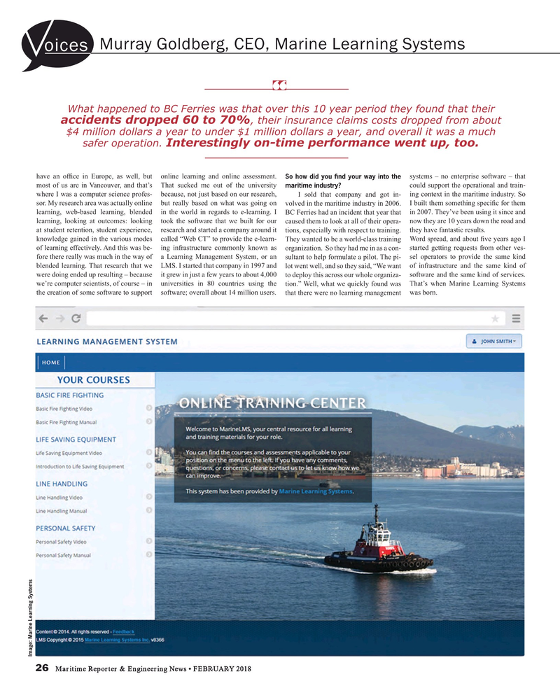Maritime Reporter Magazine, page 26,  Feb 2018