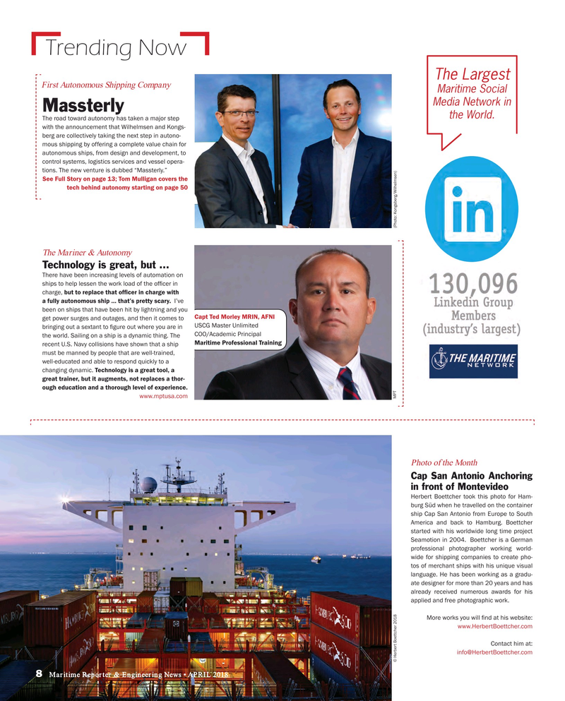 Maritime Reporter Magazine, page 8,  Apr 2018