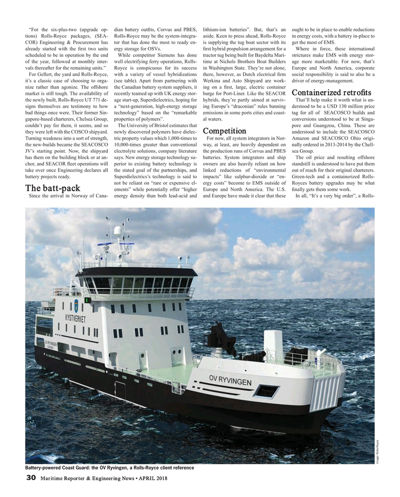 Maritime Reporter Magazine, page 30,  Apr 2018