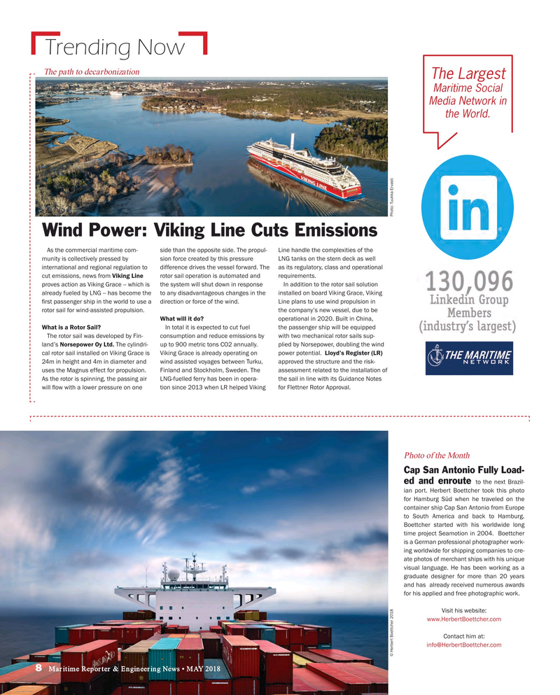 Maritime Reporter Magazine, page 8,  May 2018
