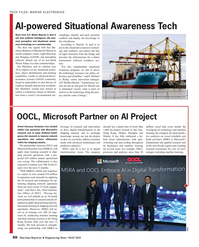 Maritime Reporter Magazine, page 50,  May 2018