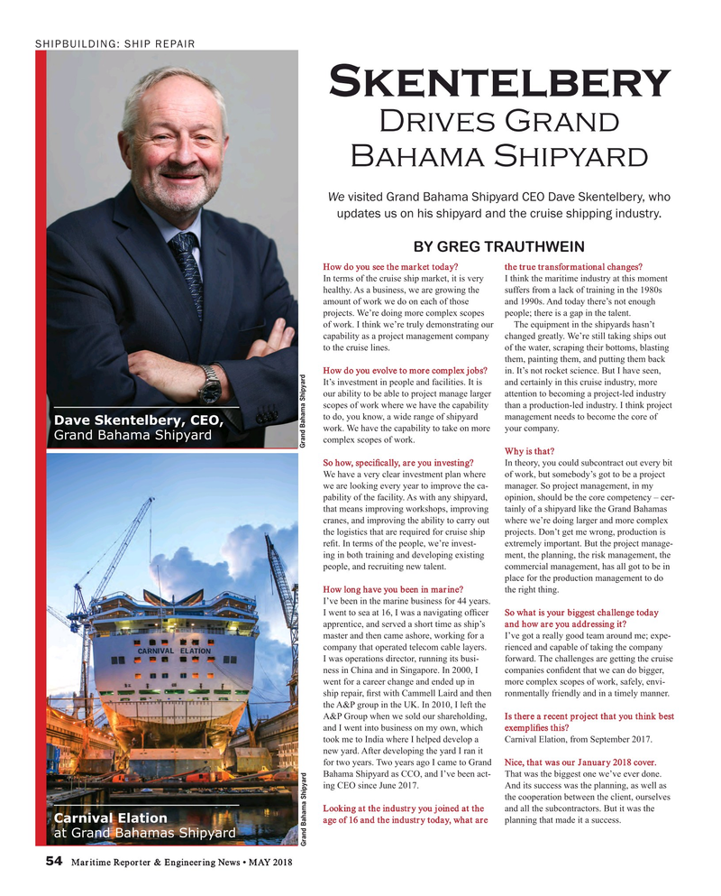 Maritime Reporter Magazine, page 54,  May 2018
