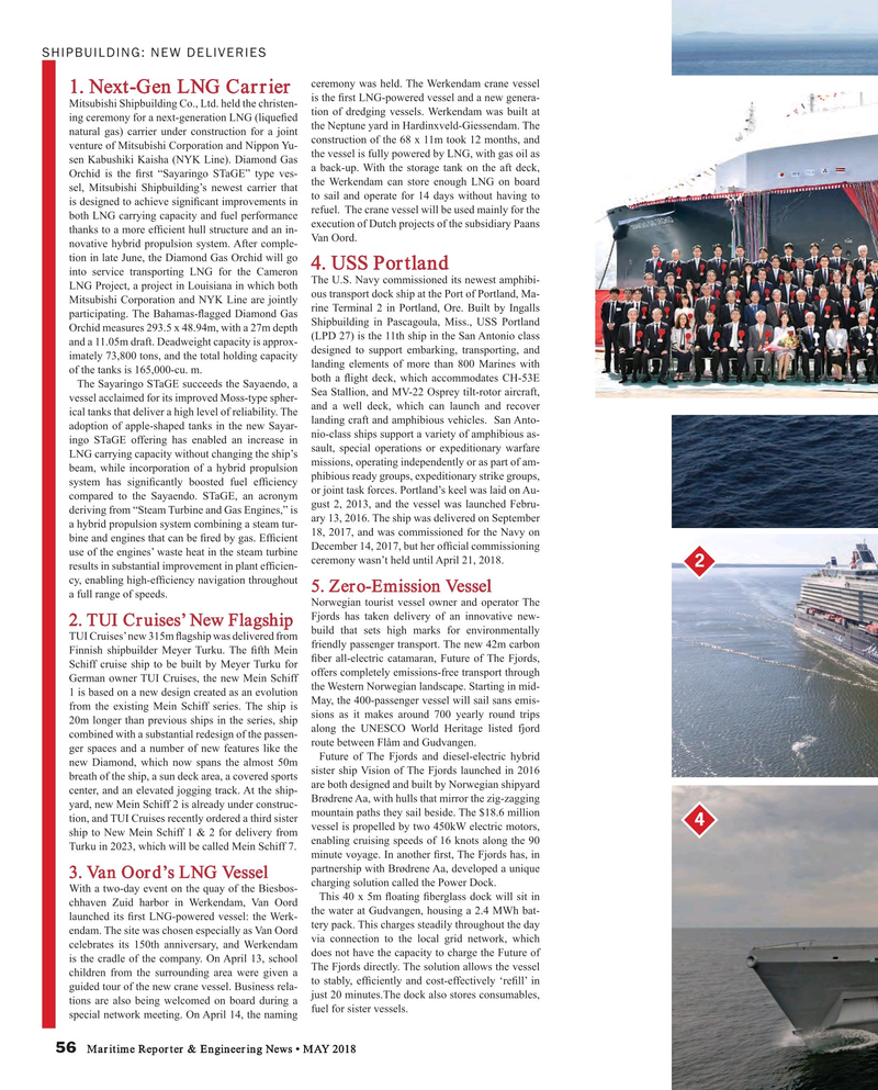 Maritime Reporter Magazine, page 56,  May 2018