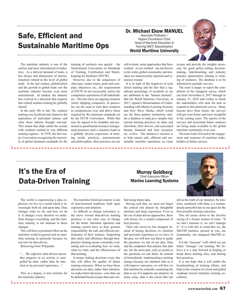 Maritime Reporter Magazine, page 67,  May 2018