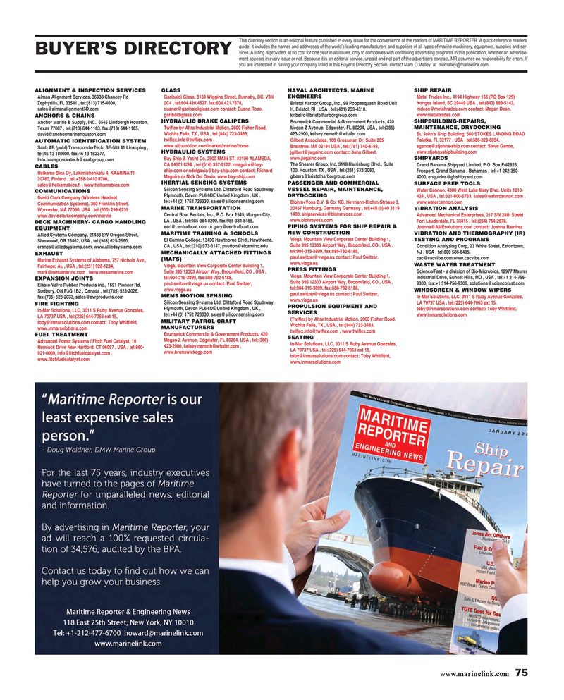 Maritime Reporter Magazine, page 75,  May 2018