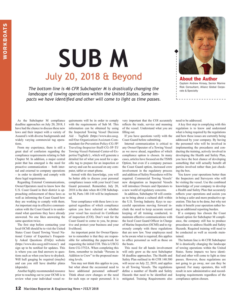 Maritime Reporter Magazine, page 12,  Jul 2018
