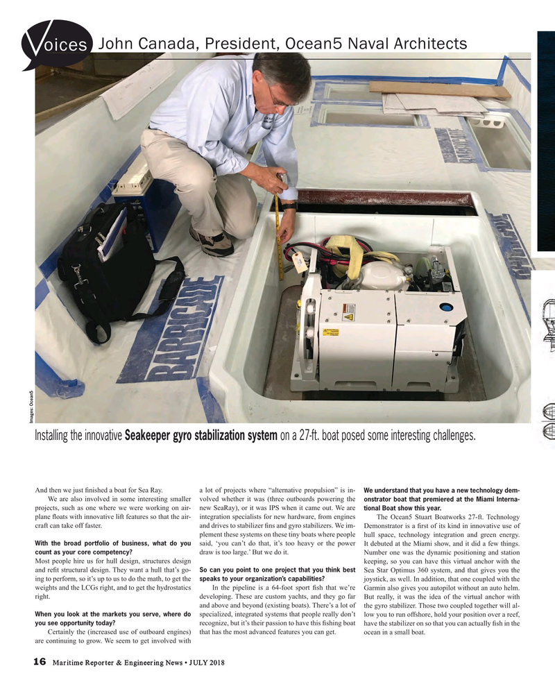 Maritime Reporter Magazine, page 16,  Jul 2018