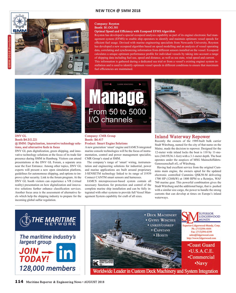 Maritime Reporter Magazine, page 114,  Aug 2018