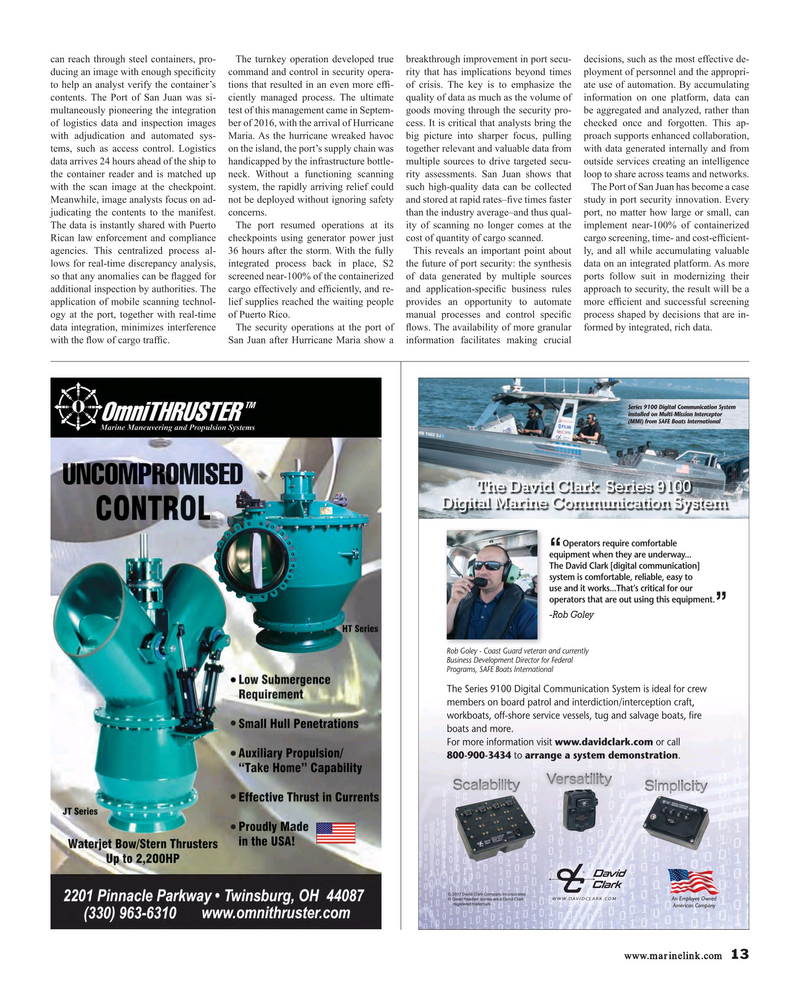 Maritime Reporter Magazine, page 13,  Sep 2018