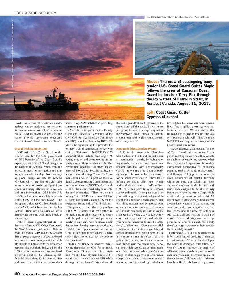 Maritime Reporter Magazine, page 40,  Sep 2018