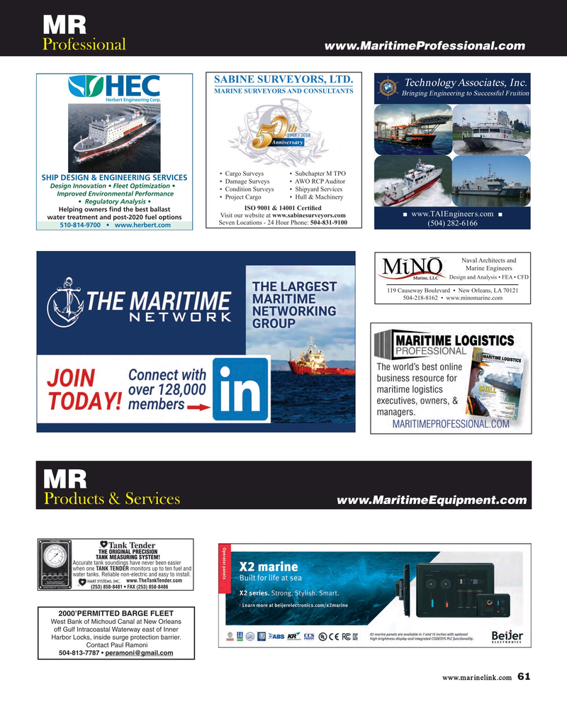 Maritime Reporter Magazine, page 61,  Sep 2018
