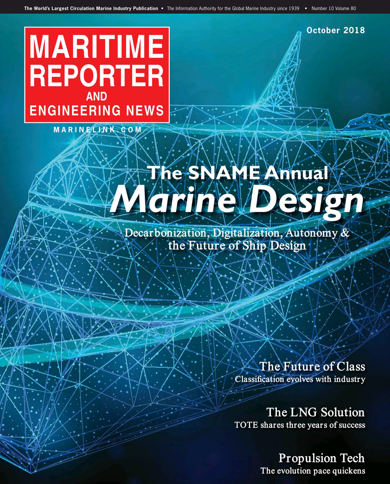 Maritime Reporter Magazine Cover Oct 2018 - Marine Design Annual